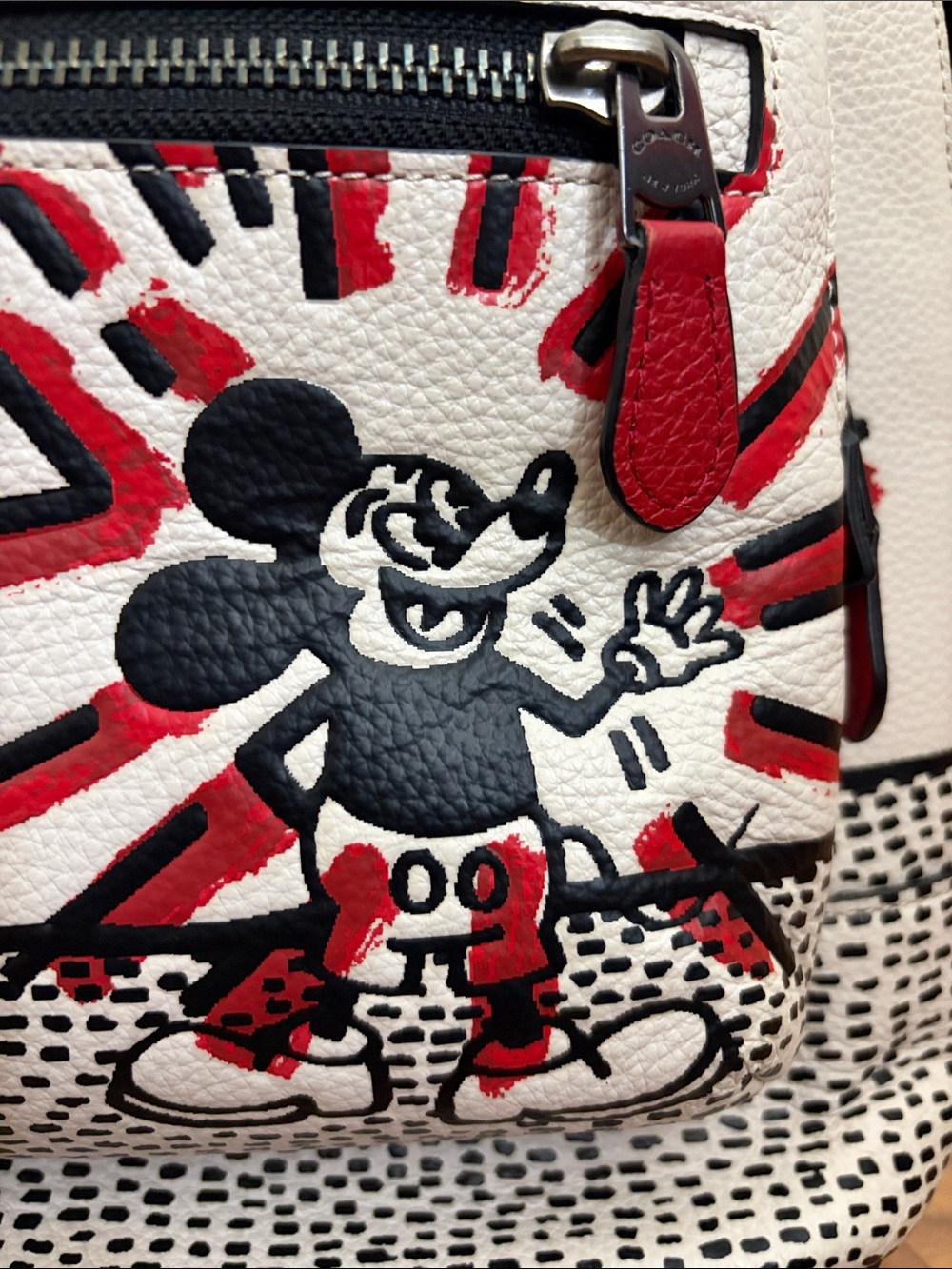 🚨LAST CHANCE!🚨 Disney Coach x Keith Haring Mickey Mouse UFO Leather Backpack - Picture 2 of 8